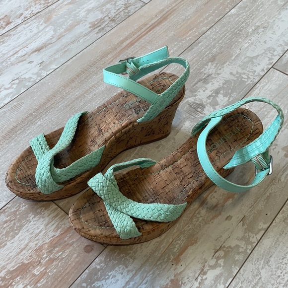 Teal Cork Wedges - Picture 2 of 8